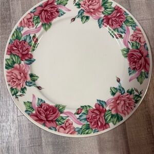 Tabletops Unlimited  Porcelain 10.5 inch Dinner Plates w/ Rose Garden Pattern